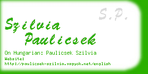 szilvia paulicsek business card